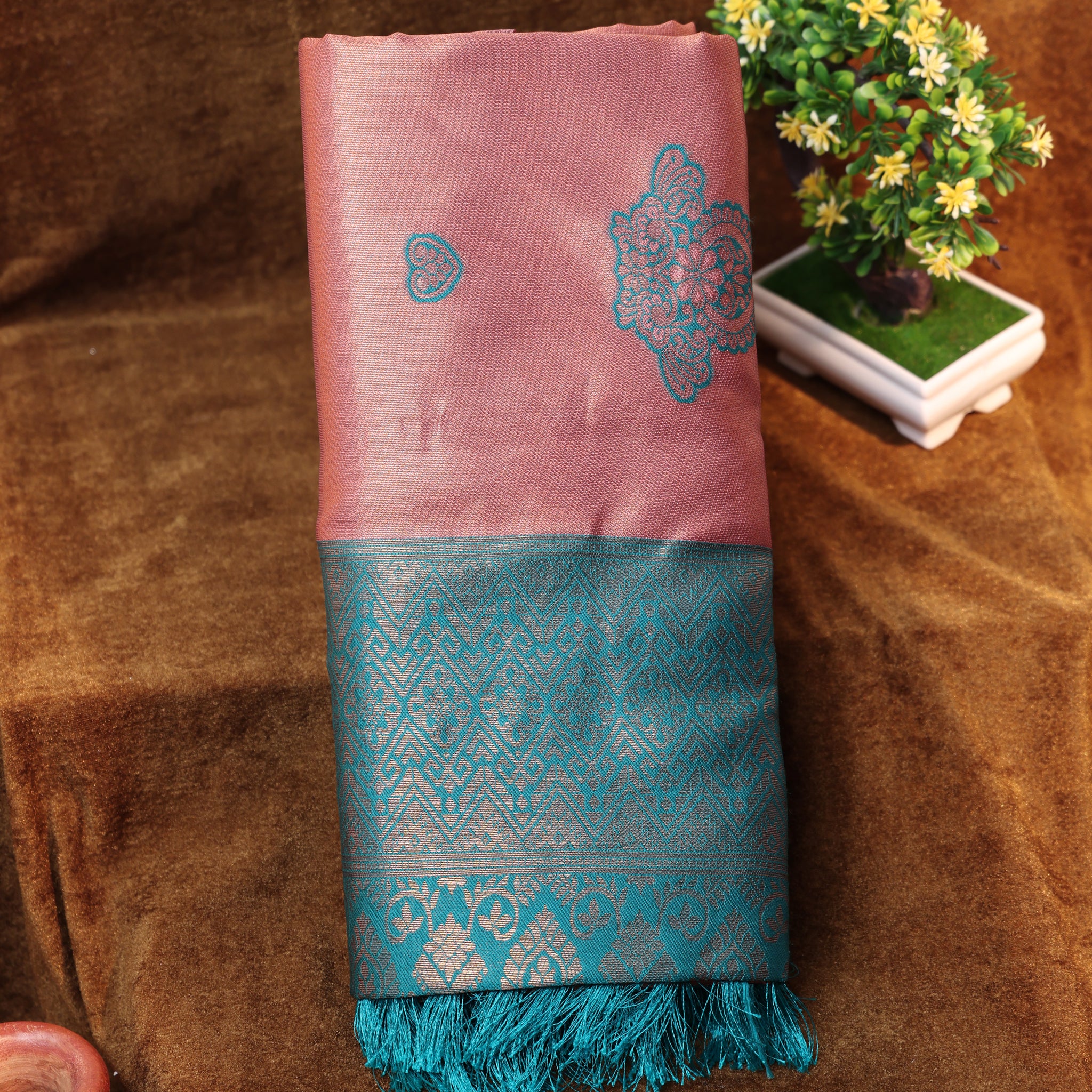 Pink Color Lichi Silk Saree