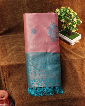 Pink Color Lichi Silk Saree