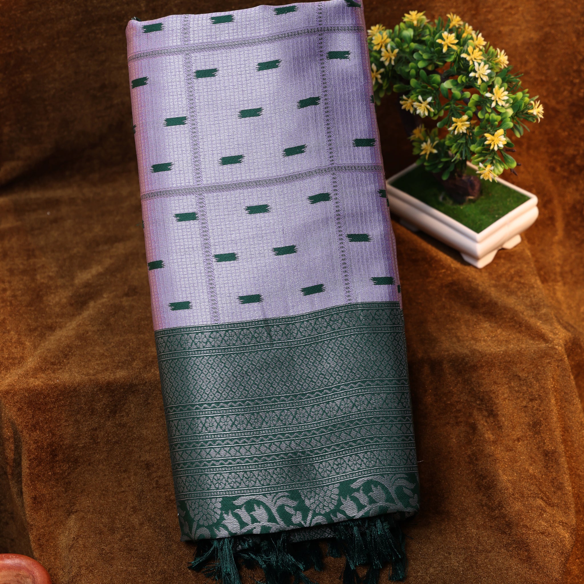 Purple Color Lichi Silk Saree