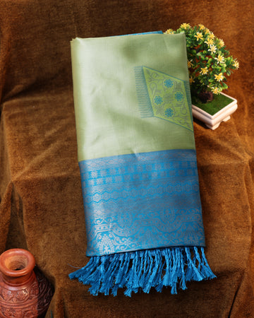 Green Color Lichi Silk Saree