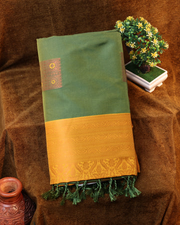 Green Color Lichi Silk Saree