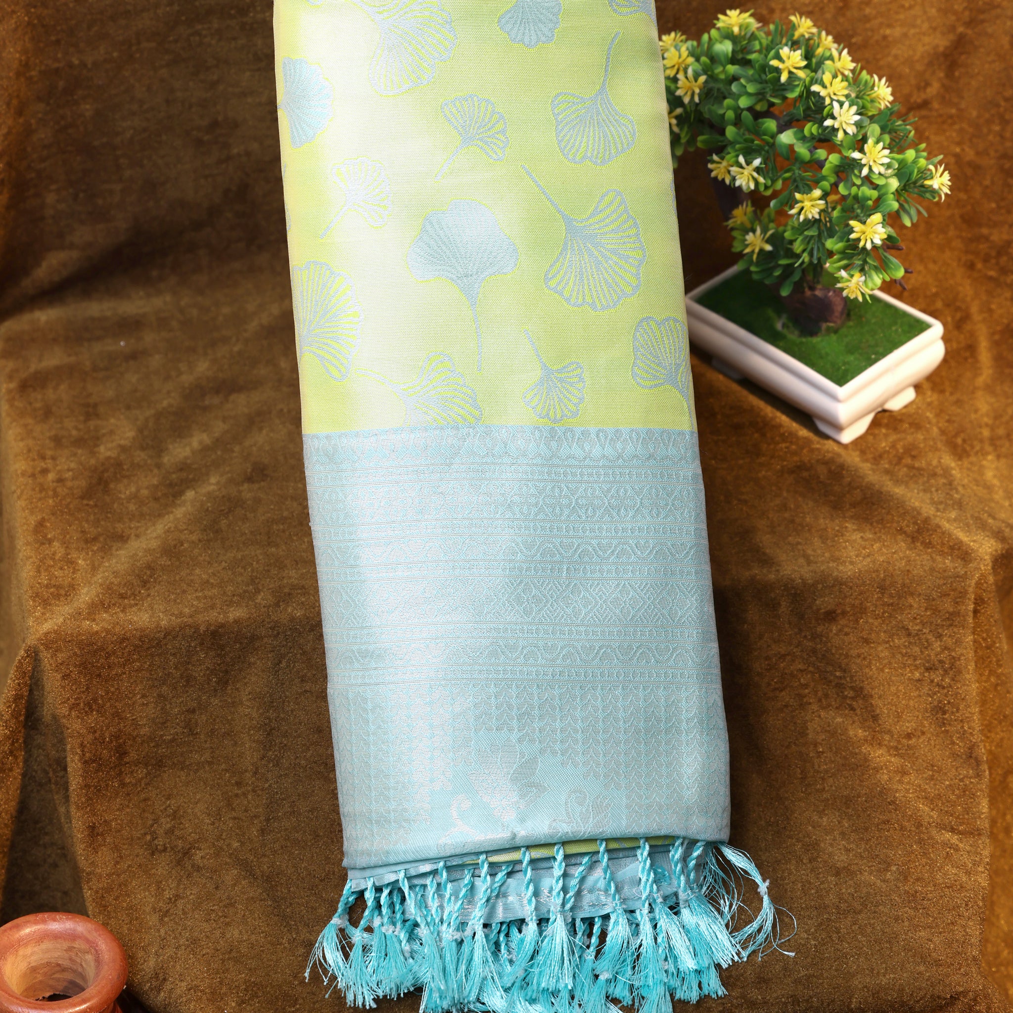 Green Color Lichi Silk Saree