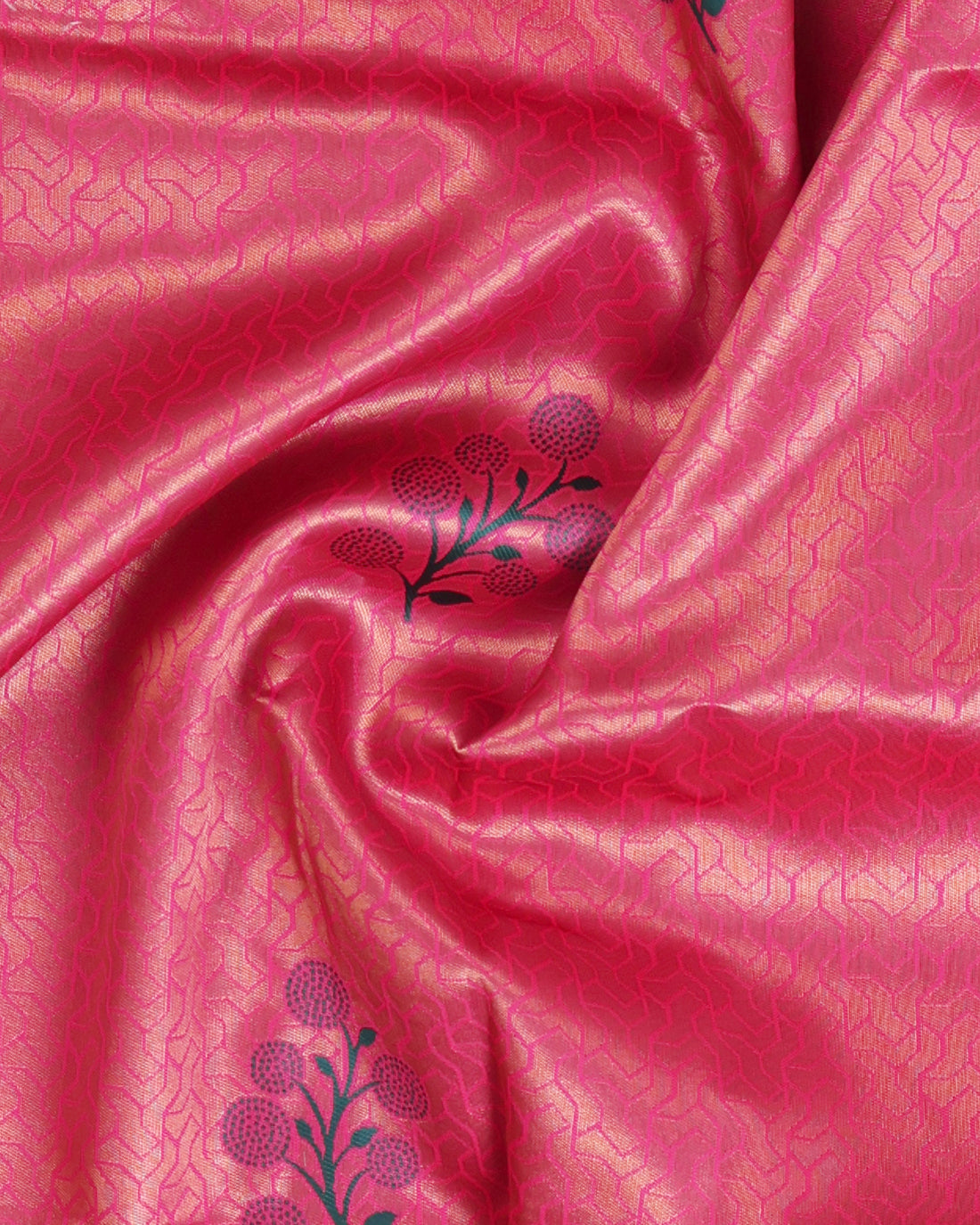Dark Pink Color Lichi Silk Saree
