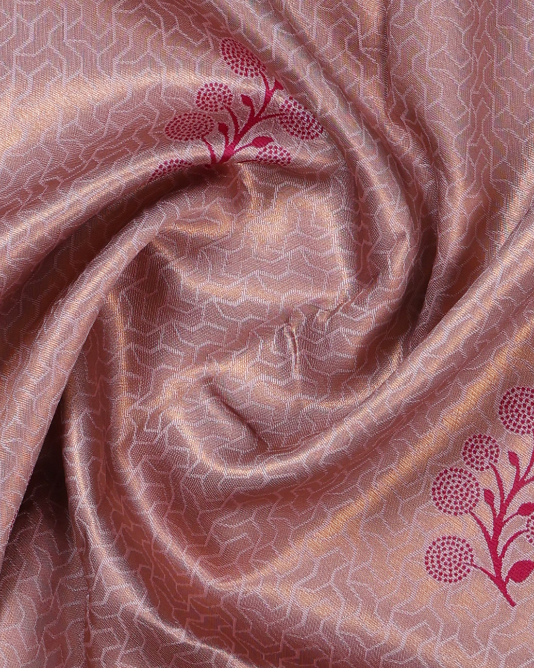 Copper Color Lichi Silk Saree