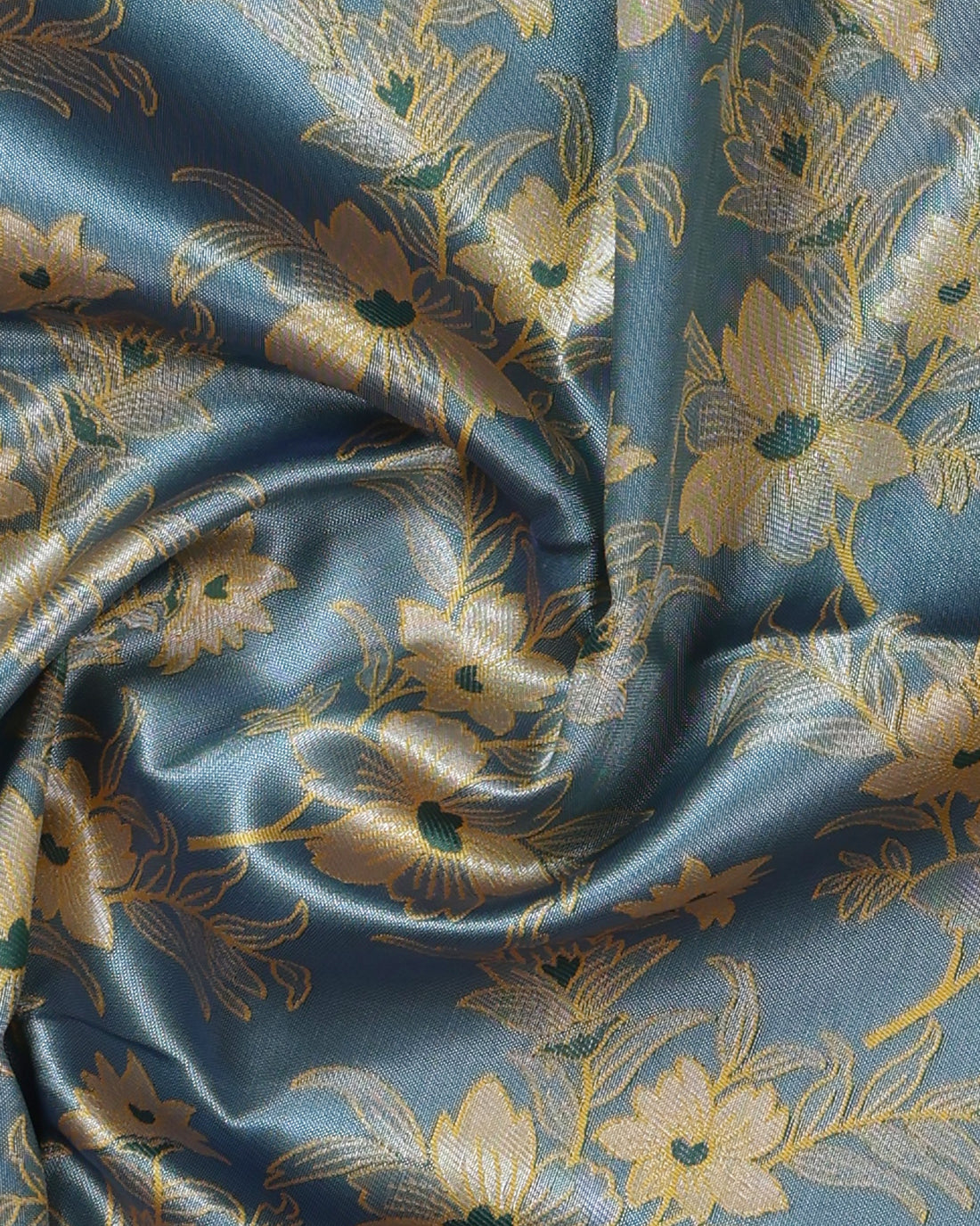 Grey Color Lichi Silk Saree