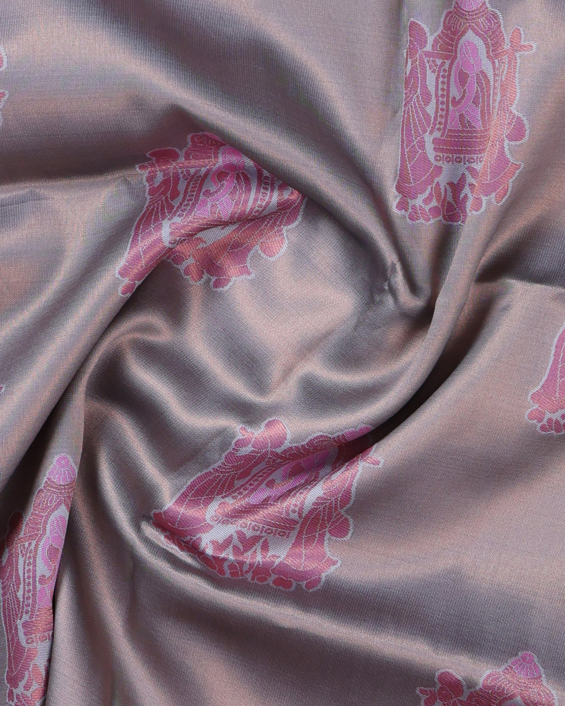 Copper Color Lichi Silk Saree