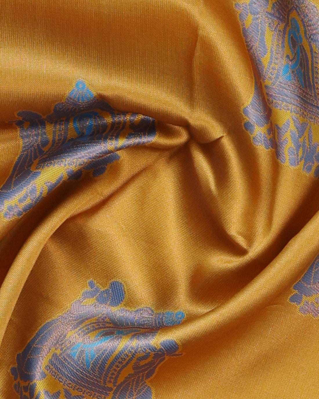 Mustard Color Lichi Silk Saree