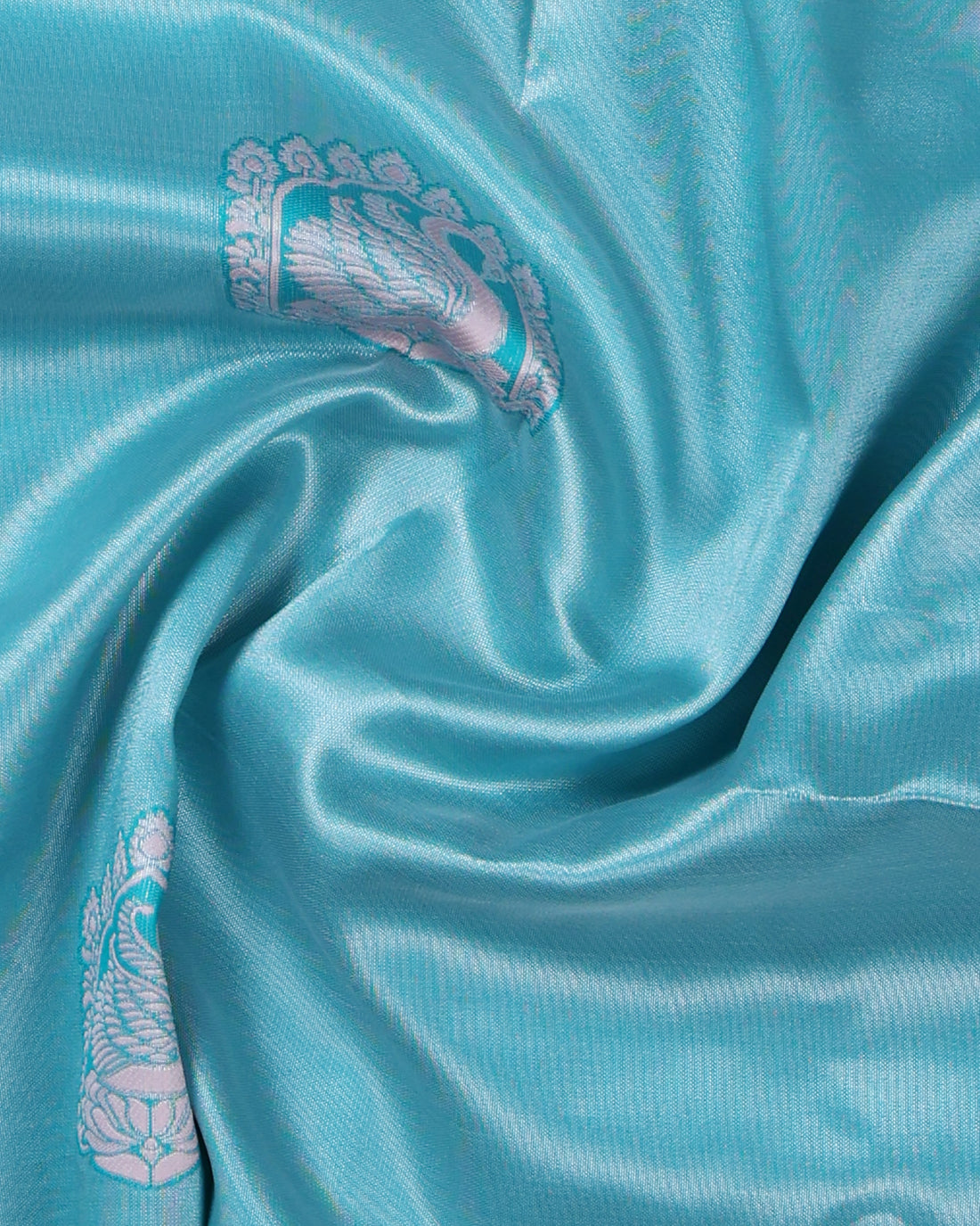 Blue Color Lichi Silk Saree