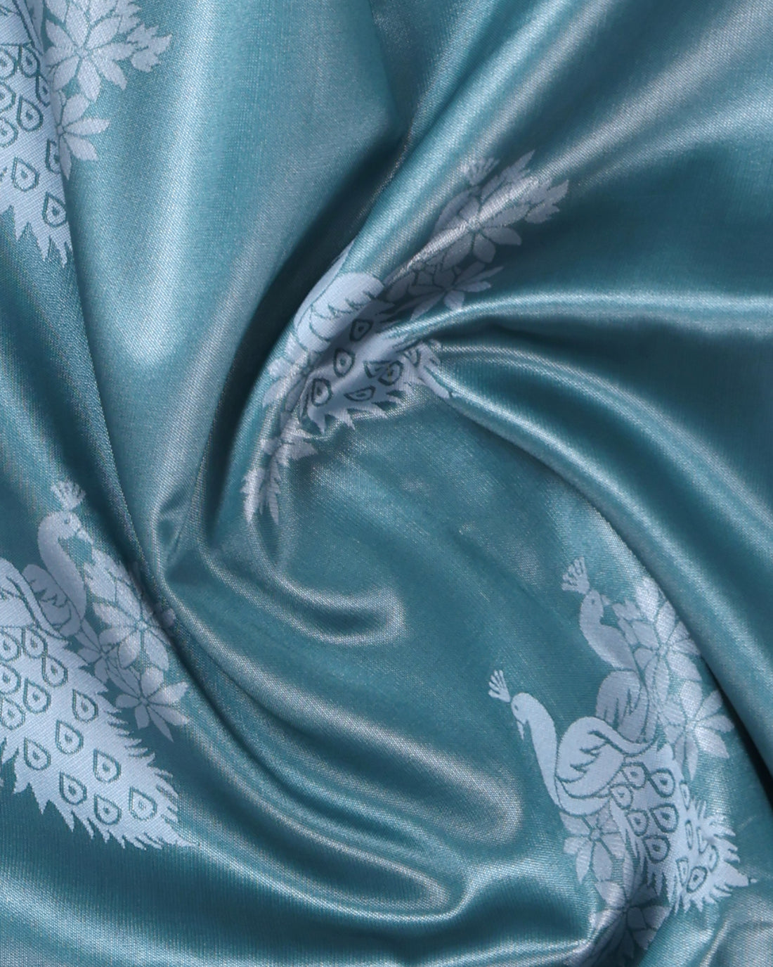Blue Color Lichi Silk Saree
