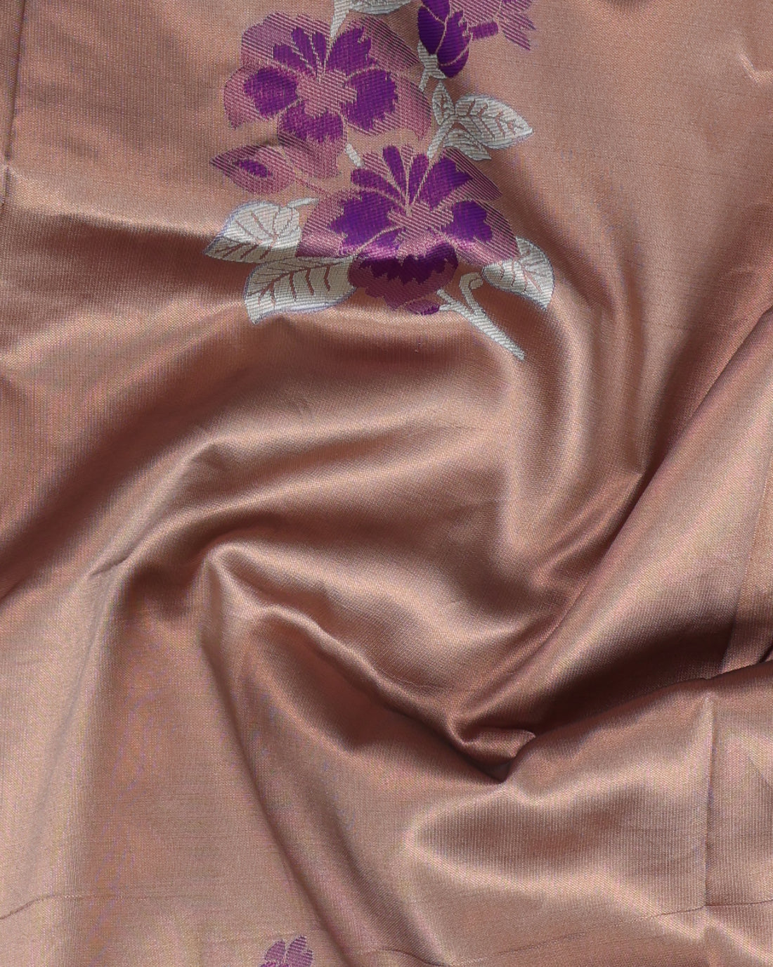 Copper Color Lichi Silk Saree