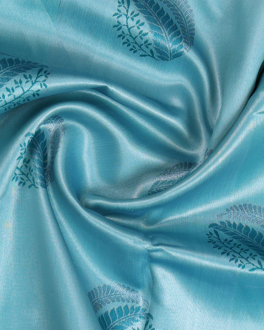 Light Blue Color Lichi Silk Saree