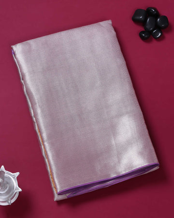 Ethnic Solid Tissue Saree - Purple