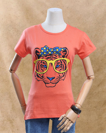 Women Dark Orange Color T-Shirt