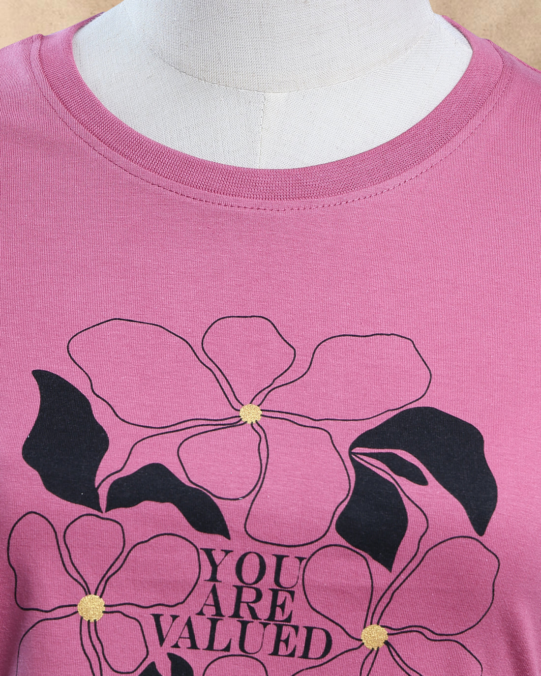 Women Pink Color T-Shirt