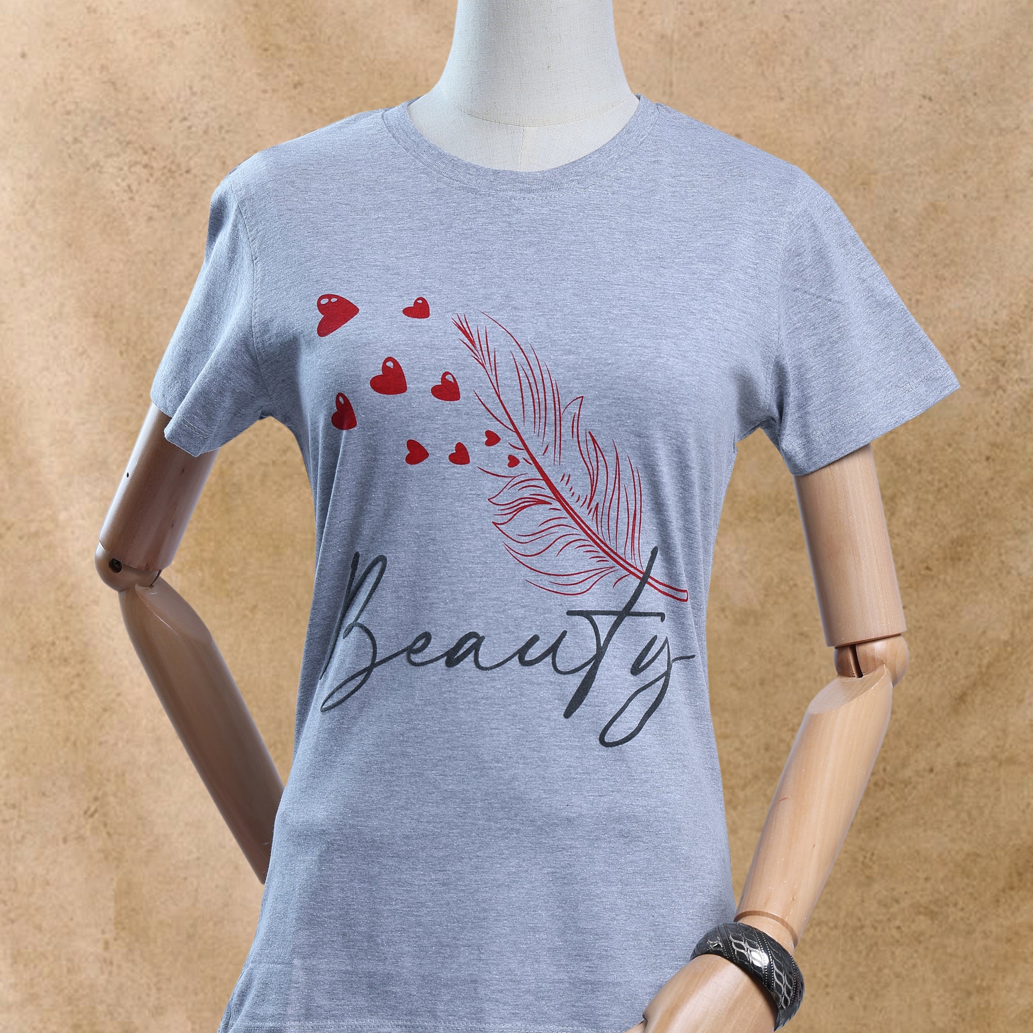Women Grey Color T-Shirt