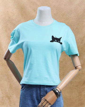 Women Light Blue Color T-Shirt
