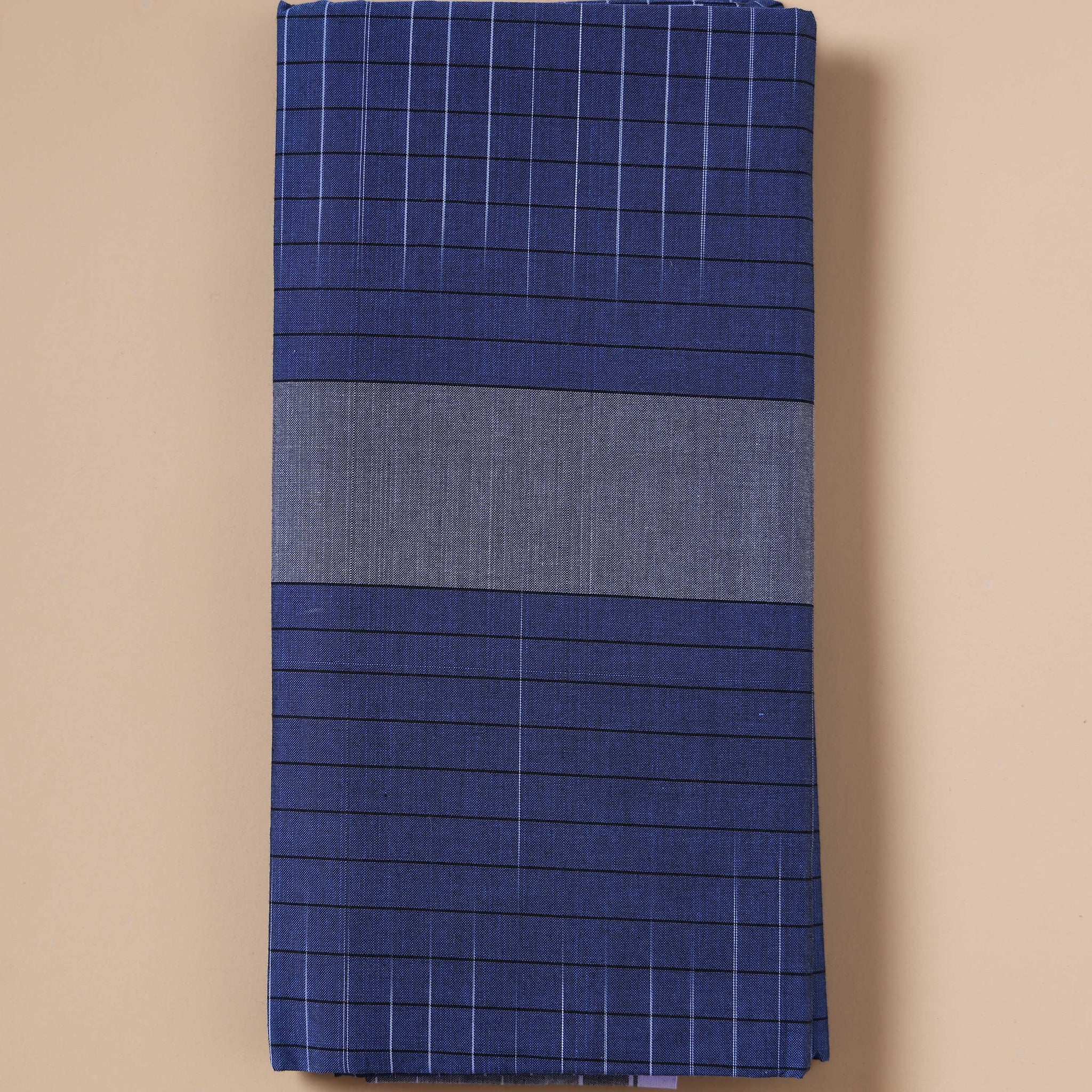 Nandu Brand Blue Striped 2.20 m Stitched Lungi