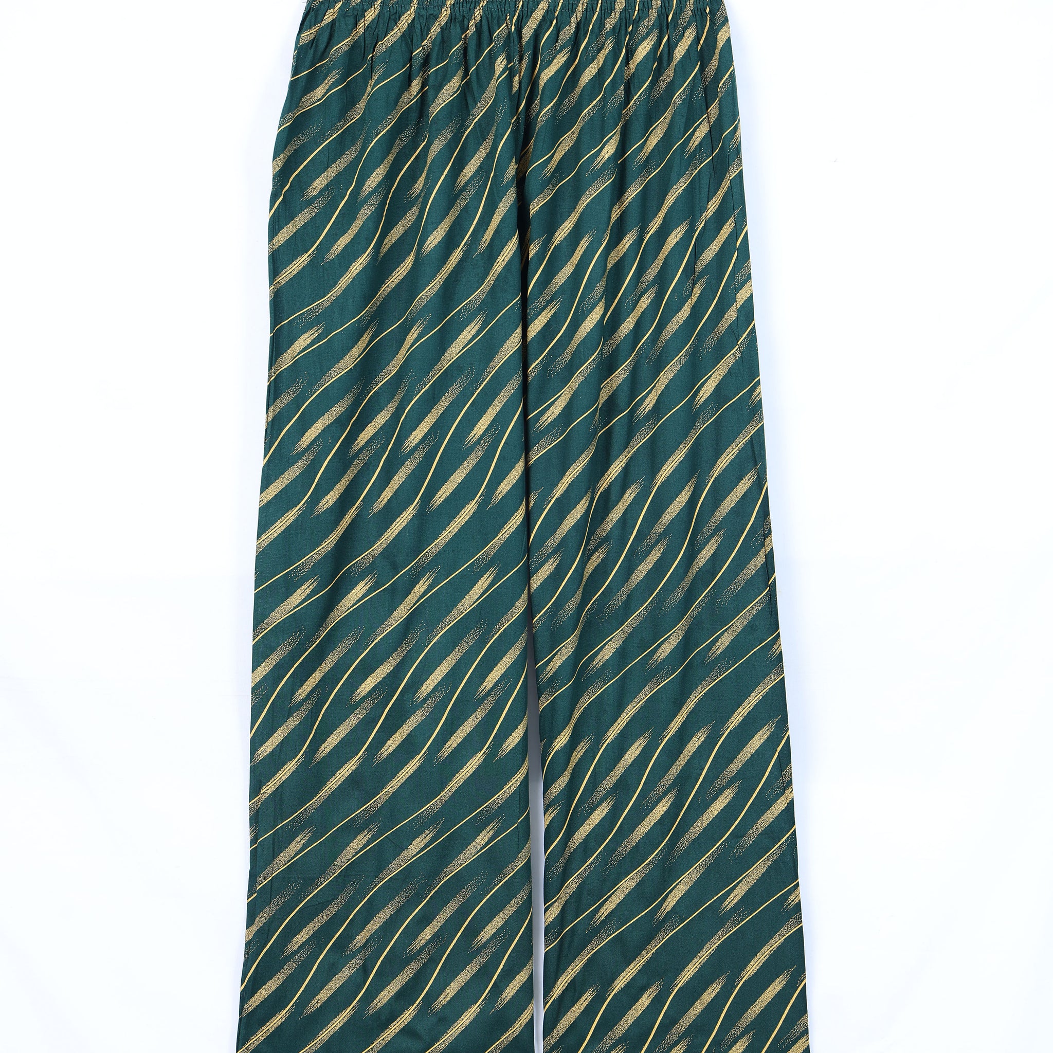 Green Striped Womens Palazzo
