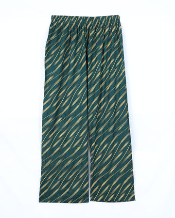 Green Striped Womens Palazzo