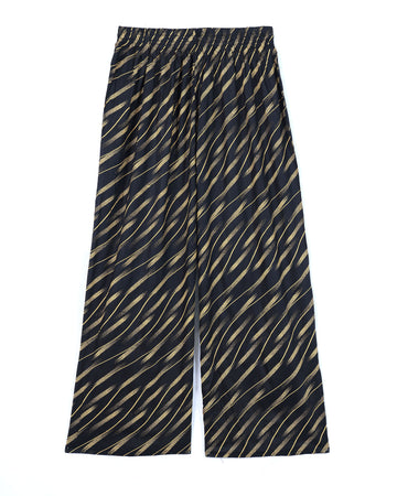 Dark Green Striped Womens Palazzo