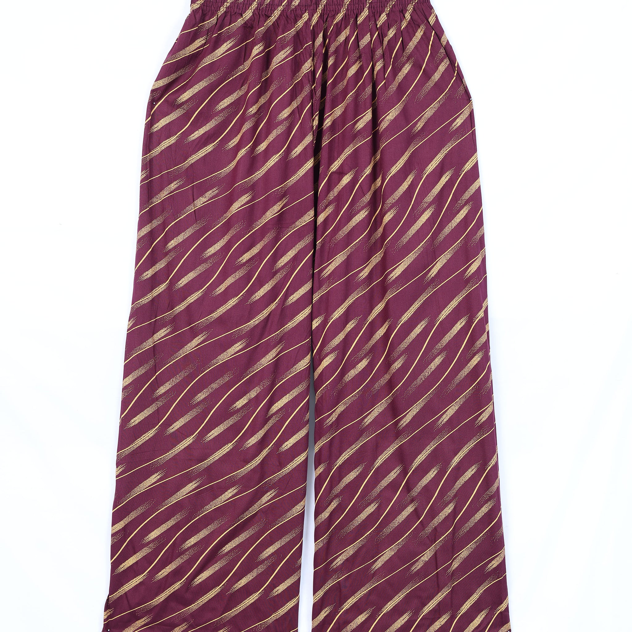 Purple Striped Womens Palazzo