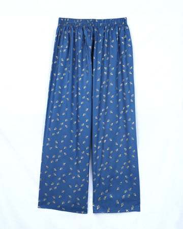 Blue Printed Womens Palazzo