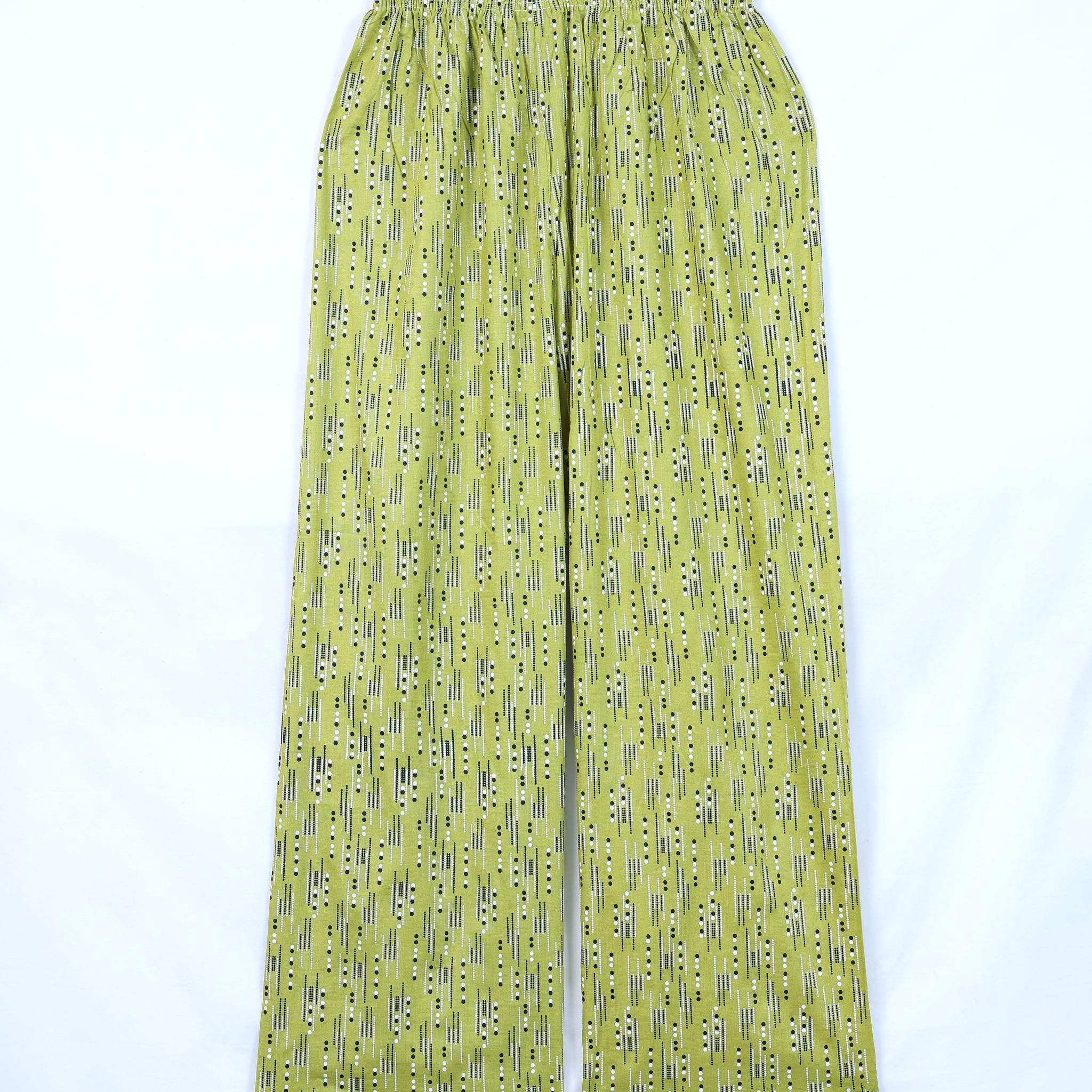 Olive Green Printed Womens Palazzo