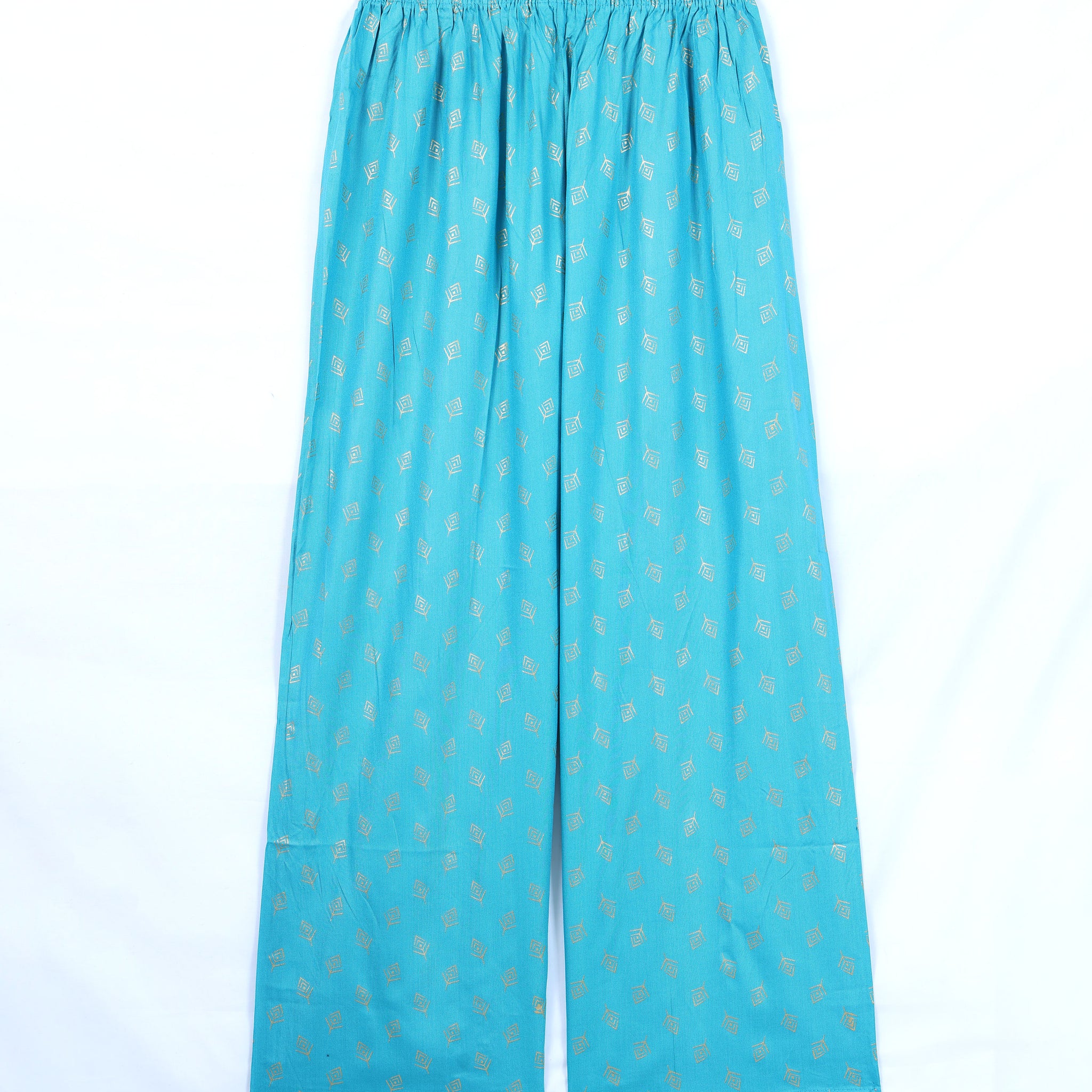 Sky Blue Printed Womens Palazzo