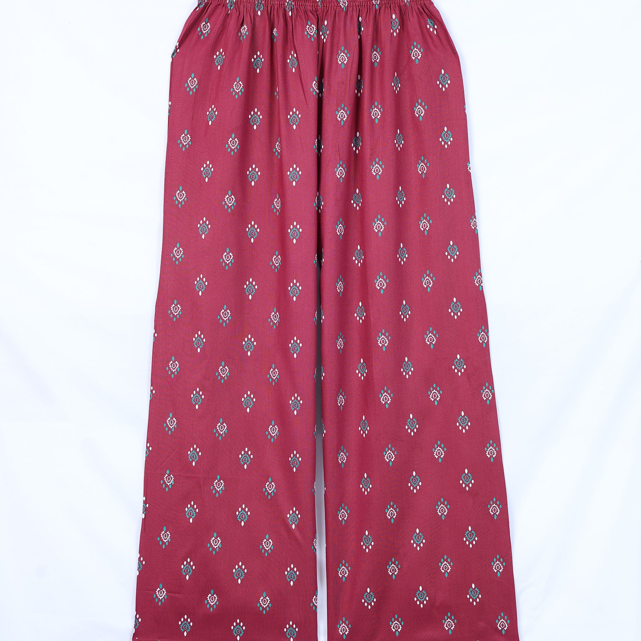 Maroon Printed Womens Palazzo