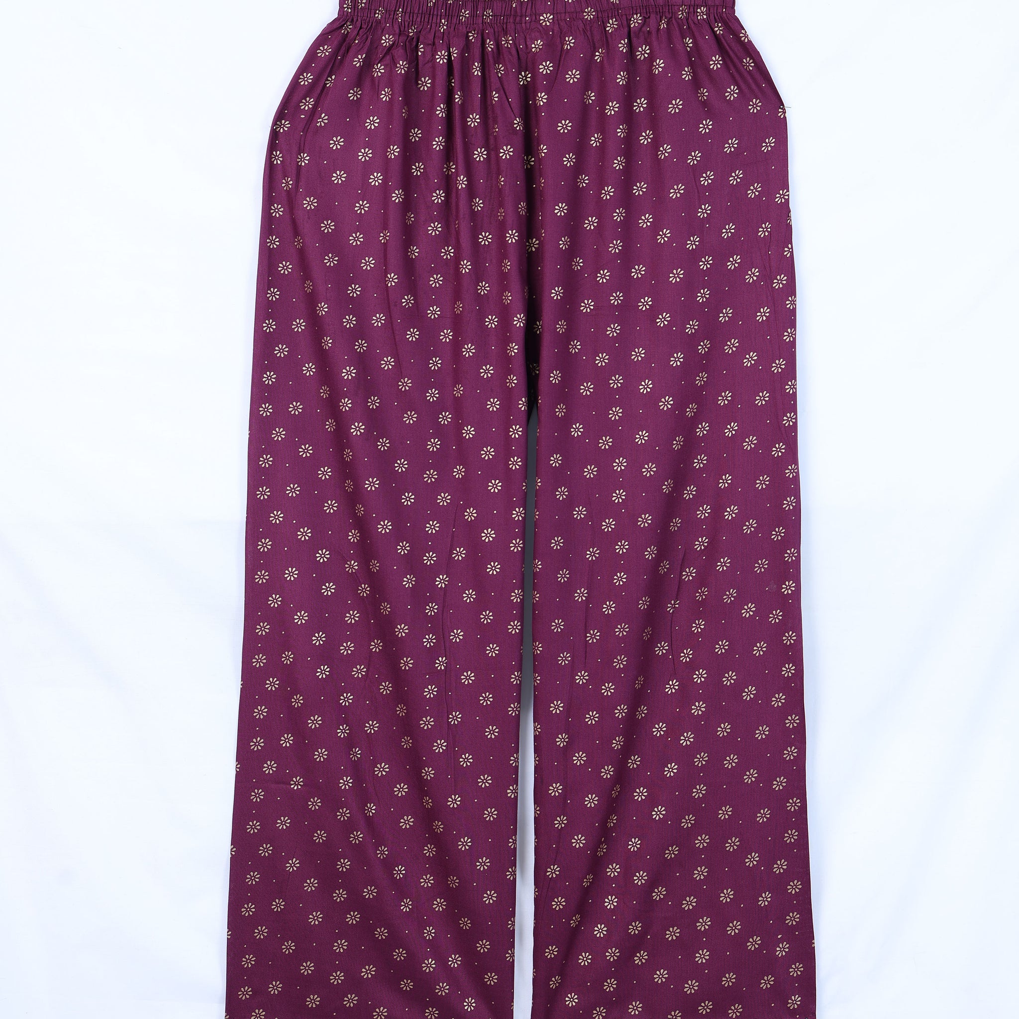 Purple Printed Womens Palazzo