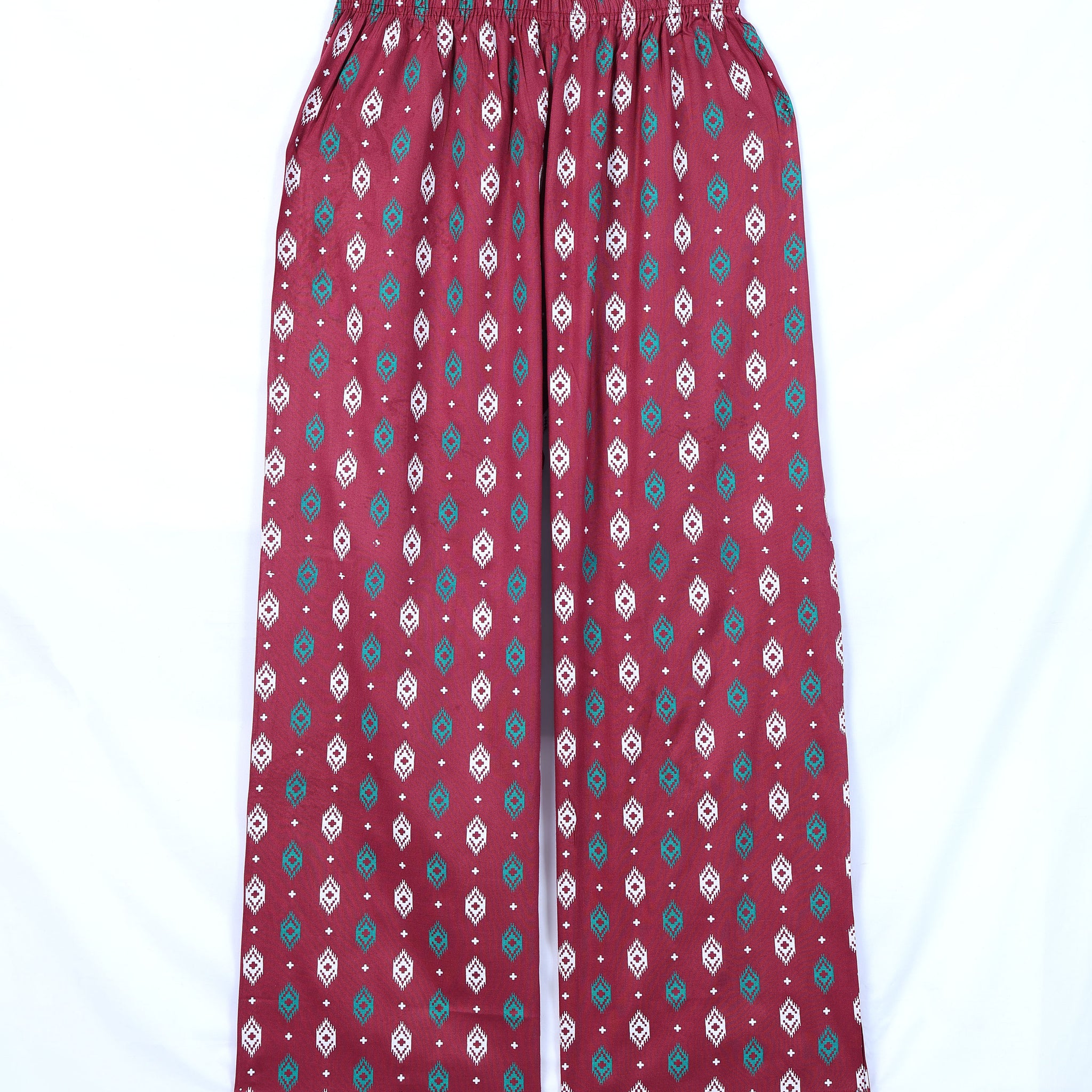 Maroon Printed Womens Palazzo