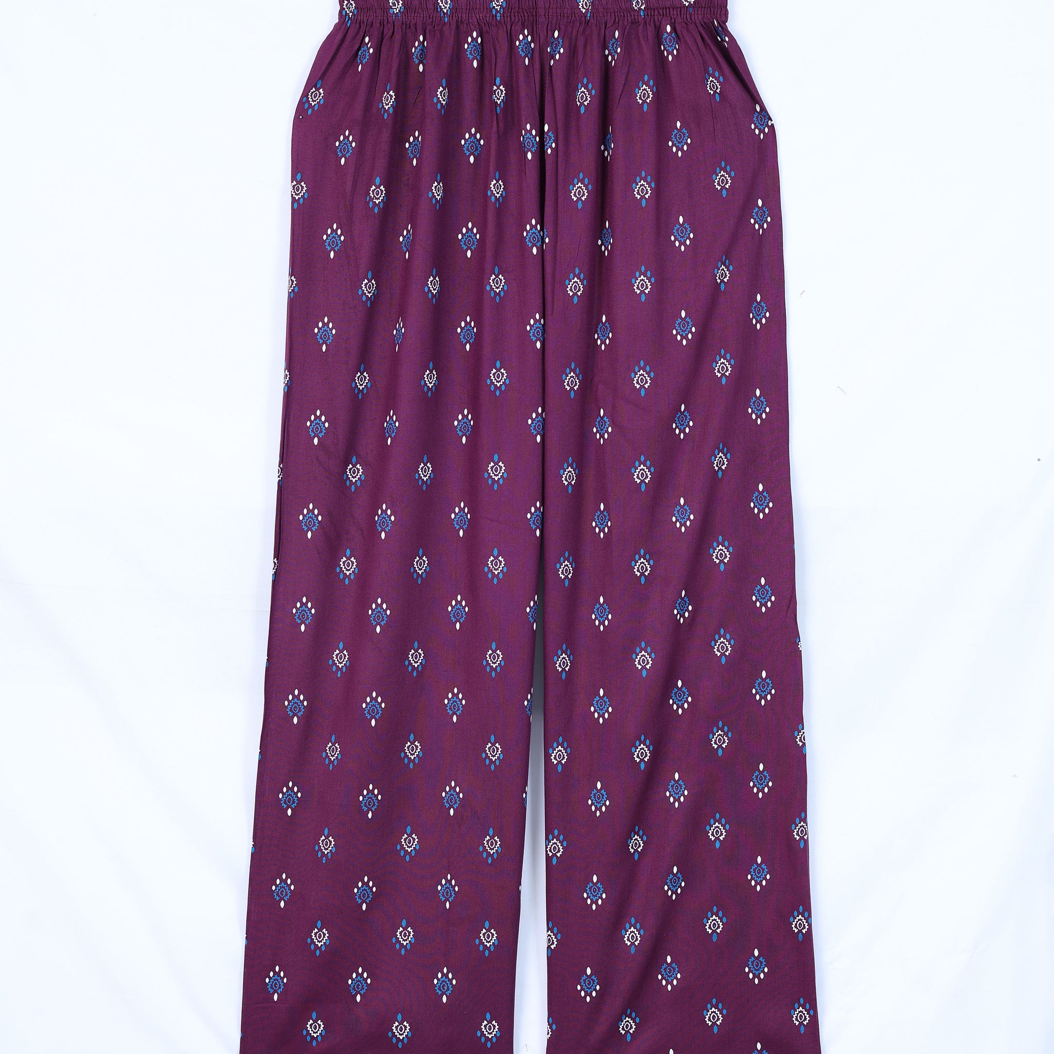 Purple Printed Womens Palazzo