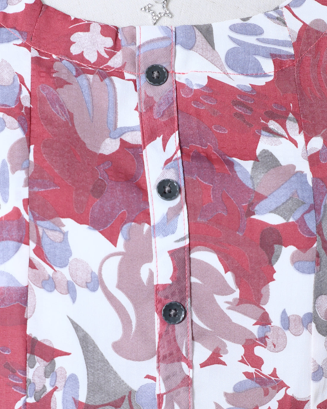Designer Red Floral Printed Women's Kurti
