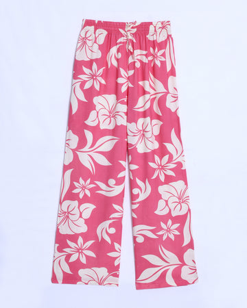 Pink Printed Womens Palazzo