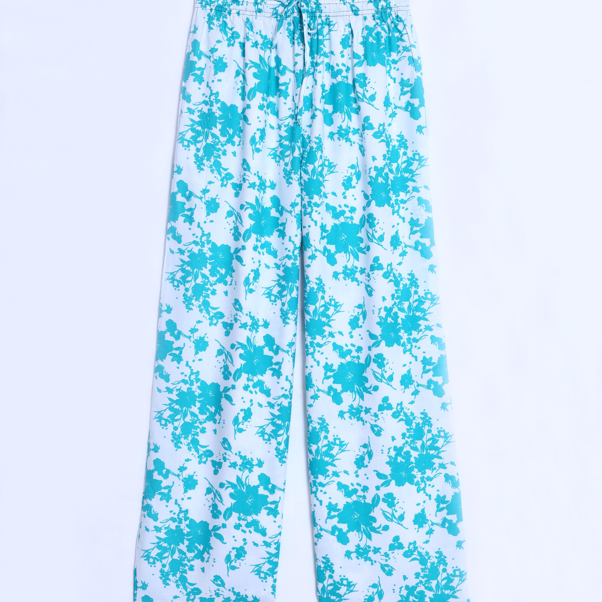 Blue Printed Womens Palazzo