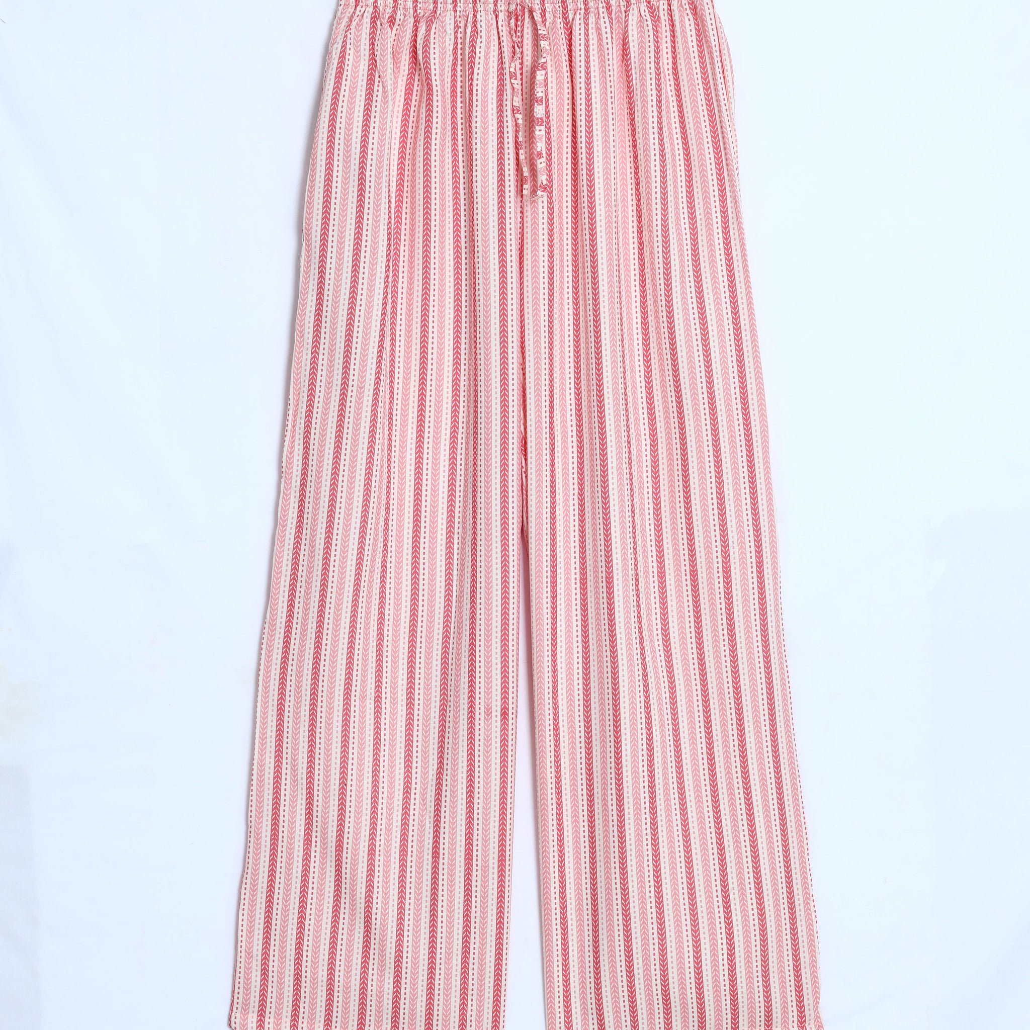 Peach Striped Womens Palazzo