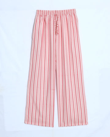 Peach Striped Womens Palazzo