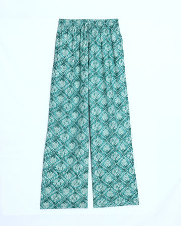Green Printed Womens Palazzo
