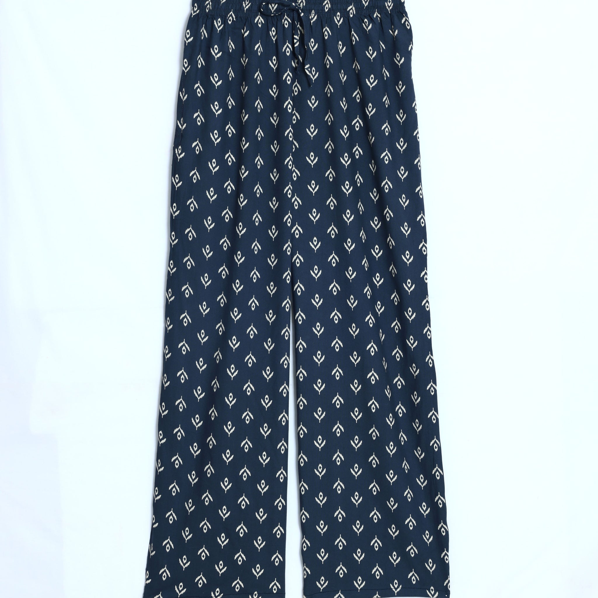 Blue Printed Womens Palazzo