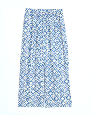 Blue Printed Womens Palazzo