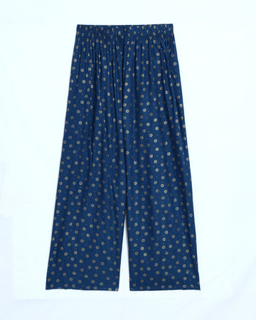 Blue Printed Womens Palazzo