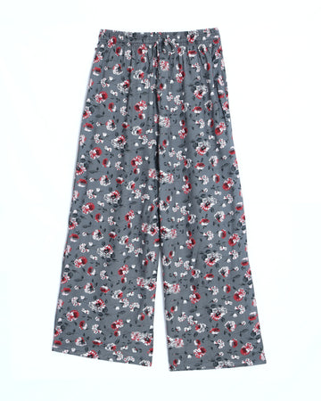 Dark Grey Printed Womens Palazzo