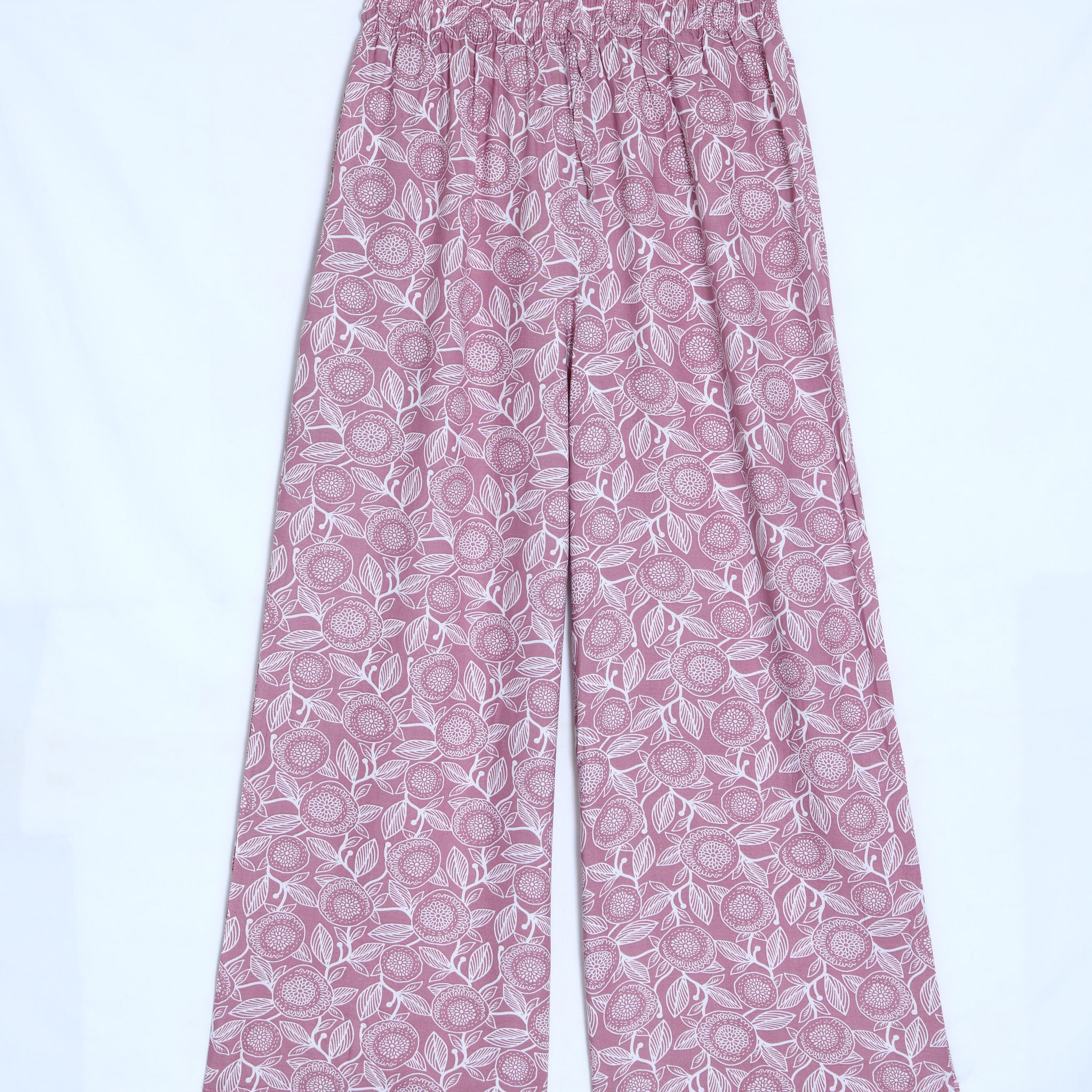 Onion Pink Printed Womens Palazzo