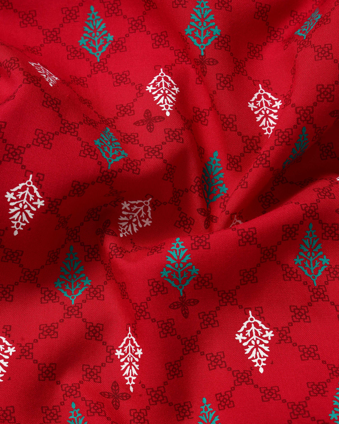 Ethnic Print Relaxed Fit Palazzo Pant - Red