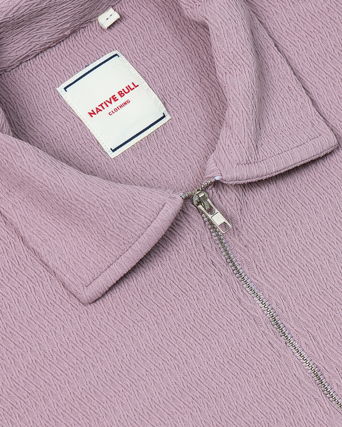 Men's Slim Fit Solid Nativebull T-Shirt with Zipper Collar and Half Sleeves - Pink