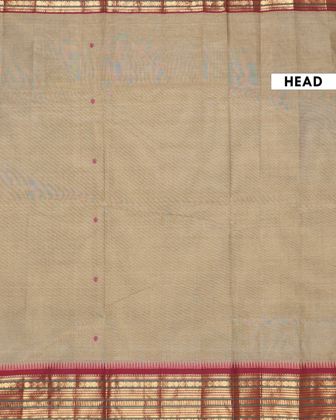 Traditional Handloom Chettinad Cotton Saree with Woven Temple Border and Subtle Motif Detailing - Brown
