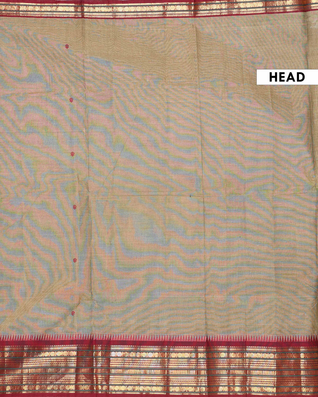 Elegant Handloom Chettinad Cotton Saree with Woven Temple Border and Subtle Motif Detailing - Brown