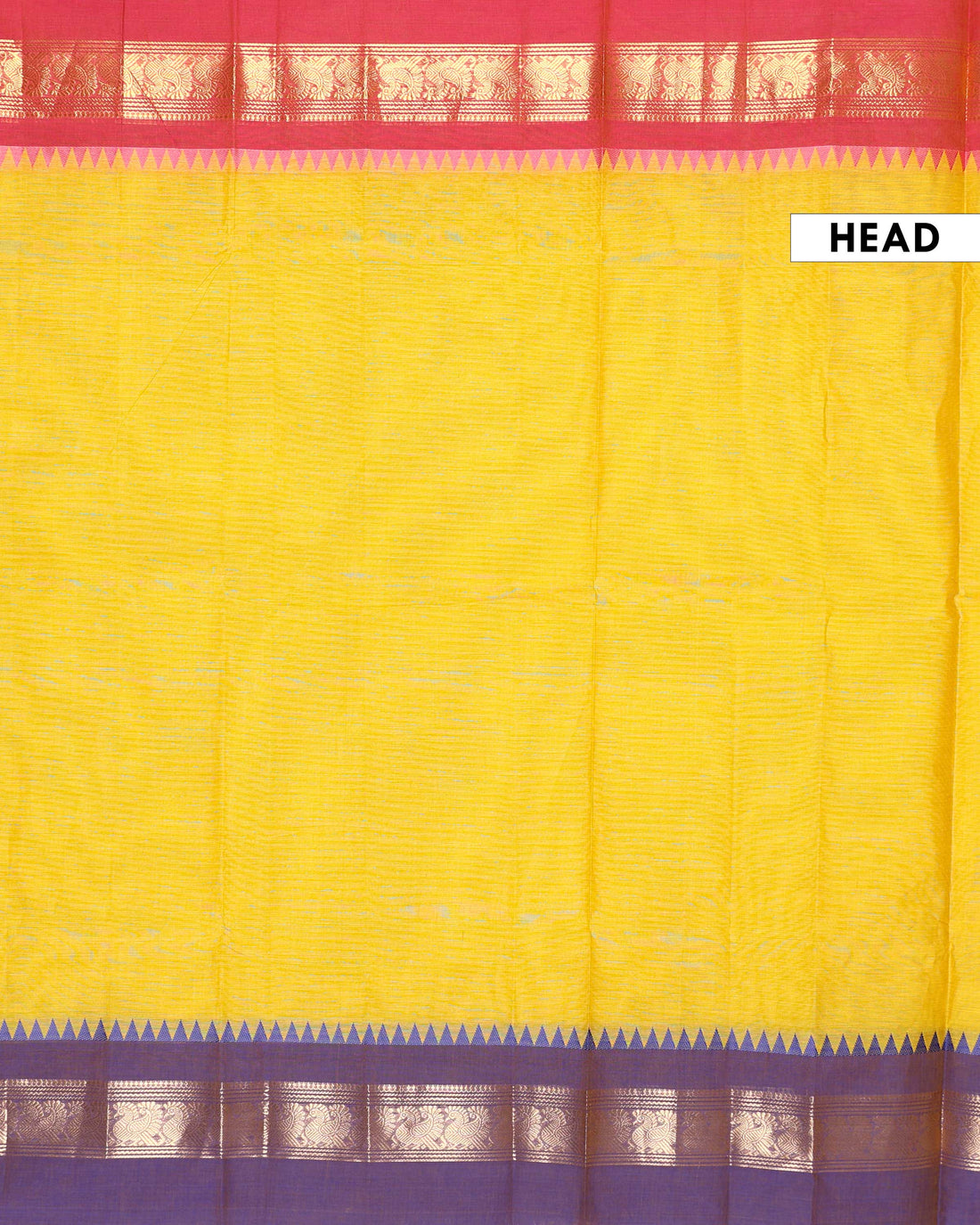 Elegant Traditional Handloom Chettinad Cotton Saree with Woven Temple Border and Intricate Peacock Motif Pallu - Yellow