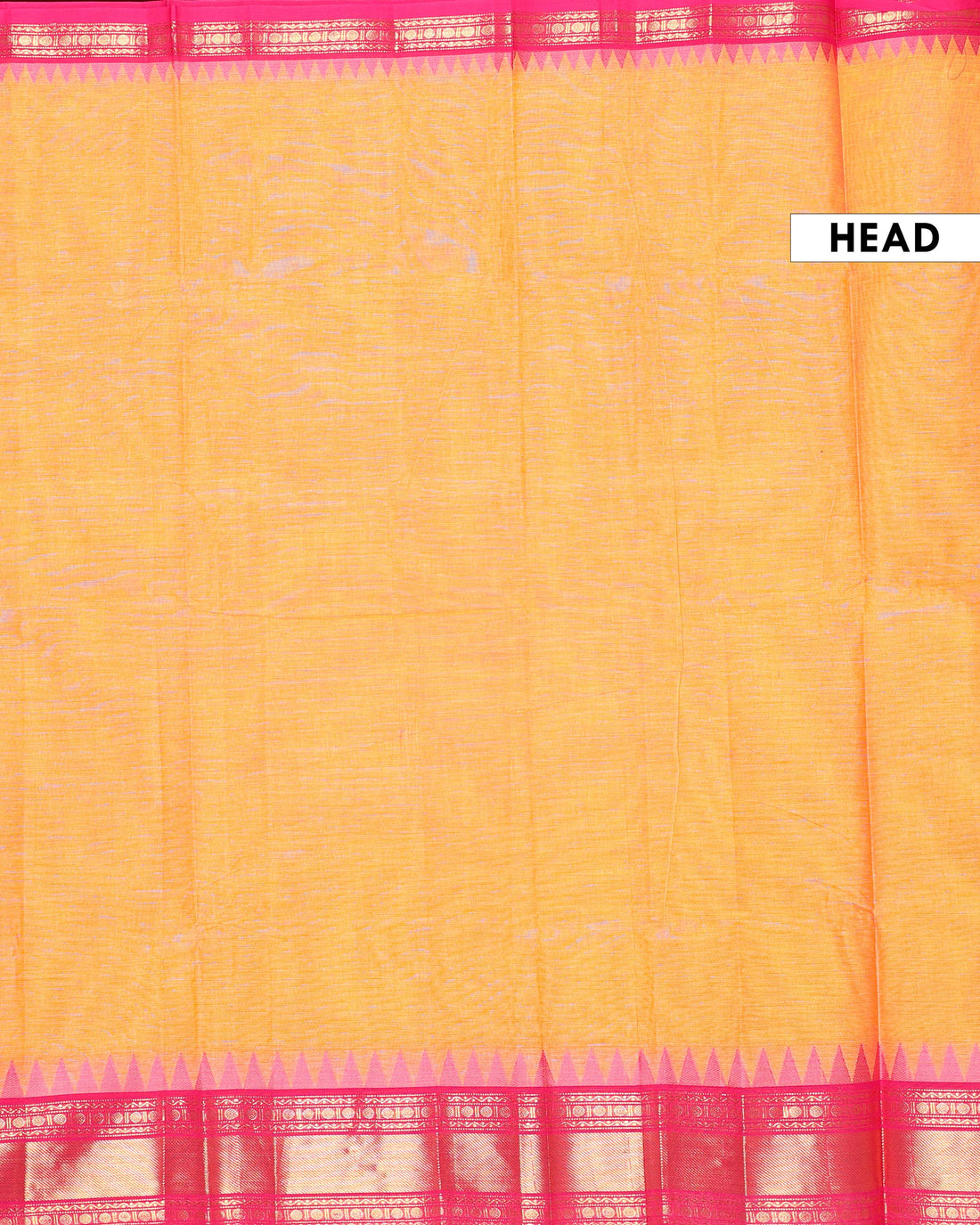 Elegant Handloom Chettinad Cotton Saree with Temple Border and Rich Zari Woven Detailing - Orange