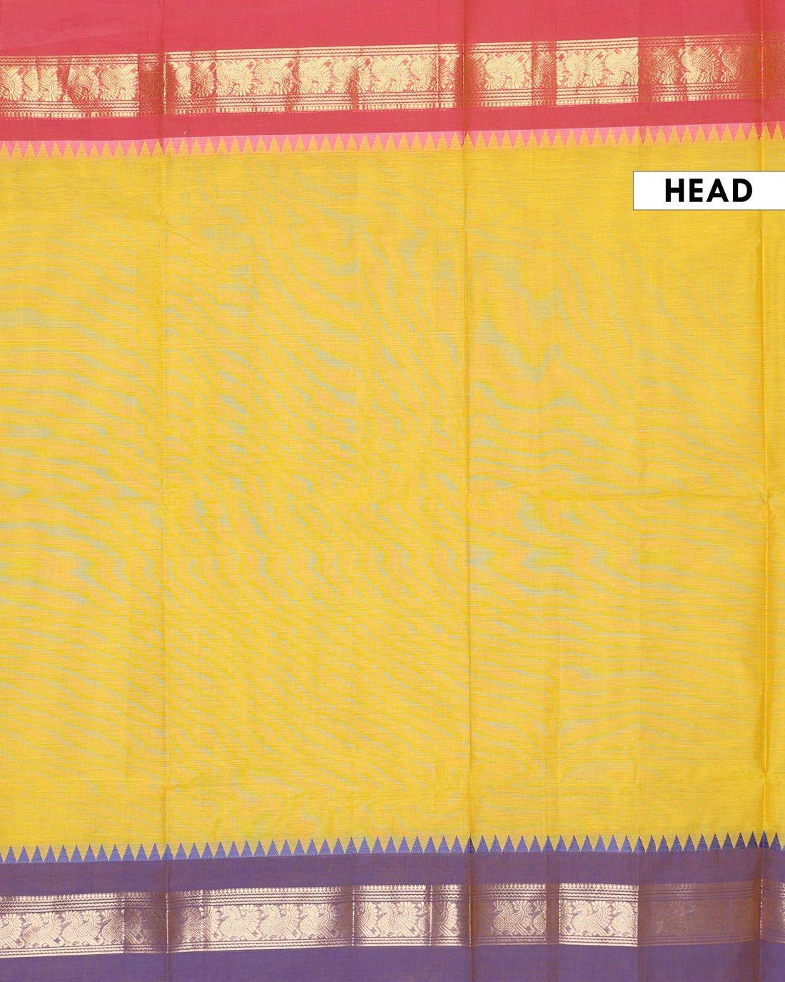 Elegant Handloom Chettinad Cotton Saree with Woven Temple Border and Intricate Peacock Motif Pallu - Yellow